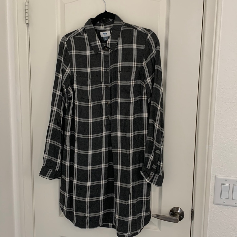 ON plaid shift dress.